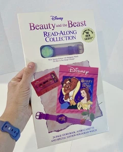 Beauty and the Beast Read-Along Cassette Book Watch Disney 1991 Gift Set - Picture 1 of 5