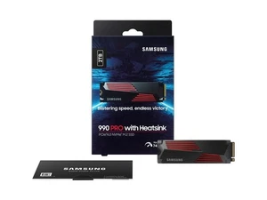 SAMSUNG 990 PRO Heatsink 2TB M.2 PCIe 4.0x4 NVMe 2.0 Internal SSD MZ-V9P2T0CW - Picture 1 of 6