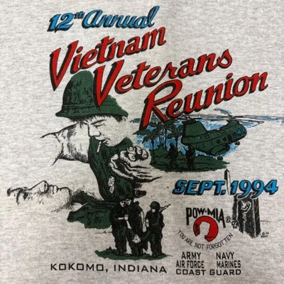 Vtg 1994 VIETNAM VETERANS Reunion POW MIA Military Army Navy USAF Sweatshirt 2XL - Image 1 of 4