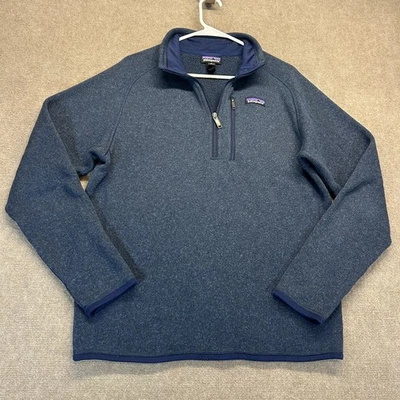 Suéter Patagonia Better 1/4 Cremallera Para Hombre Mediano Azul Marino Raglán Polar 25522 Foto 1 de 4