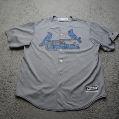 St. Louis Cardinals Jersey Mens XL Gray MLB Baseball Cool Base Majestic Shirt - Image 1 of 4