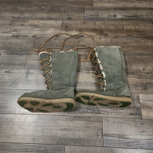 Ugg Australia Whitley 5230 Women's 7 Olive Green Lace Up Tall  Boots BX38 - Picture 1 of 11