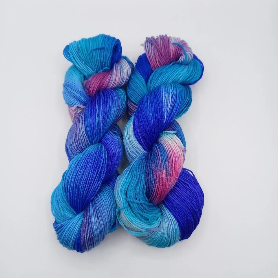 (9,90€/100 g) handgefärbte Sockenwolle 4 fach Färbung Polar Light 28 Neon Farben - Bild 1 von 4