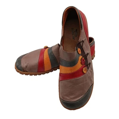 Spring Step Multicolor Leather Comfort Slip-On Shoes Approx US 10 Unique Art - Image 1 of 4