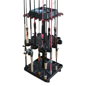 Adjustable Fishing Rod Holders Organizer for Garage Floor Holds 24 Rods - Picture 1 of 17