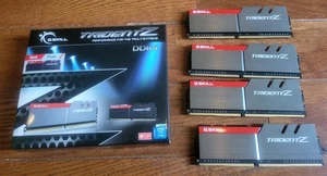 G.Skill 16GB (4GB x 4) Trident Z F4-3600C17Q-16GTZ RAM PC4-28800 CL17-18-18-38 - Picture 1 of 12