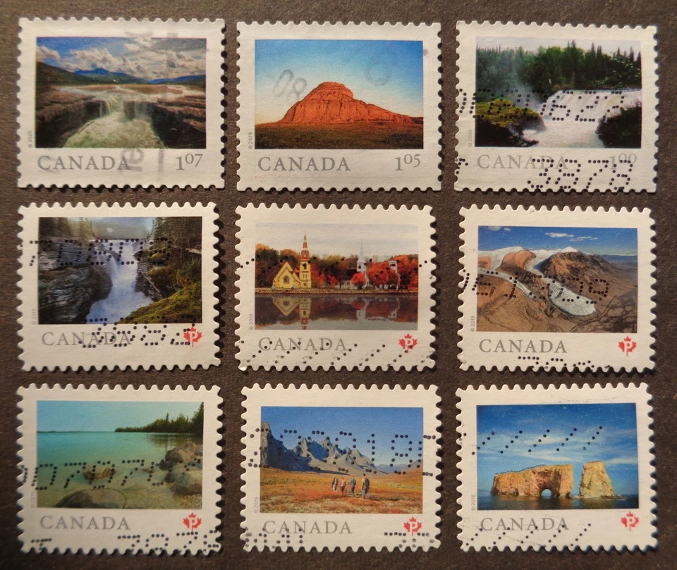 CANADA	9 used 2018-20 "Far & Wide" inc 3 high-denomination $1+ dollar+ values — 第 1/1 张图片