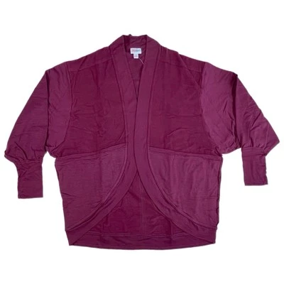 LuLaRoe Kennedy Mixed Media Cardigan - XL - Plum - Image 1 of 4