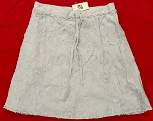 Max Studio Gray Boho Drawstring Waist Textured Skirt W Lining Size Medium NWT - Picture 1 of 4