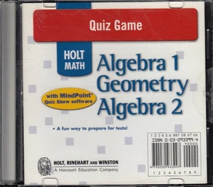 HOLT MATH: ALGEBRA 1, GOEMETRY, ALGEBRA 2 - QUIZ GAME ON CD - NEW! - Picture 1 of 1