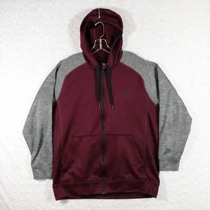Adidas Jacket Mens XL Fleece Wine Gray Full Zip Hoodie Pullover Climawarm AO0620 - Picture 1 of 9