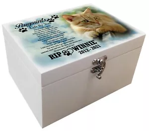 Urna personalizada de madera maciza de pino blanco para mascotas, ataúd para gato o perro, urna conmemorativa. - Imagen 1 de 17