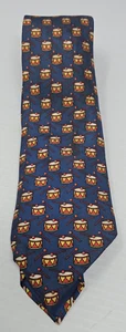 Hermes 7565 SA Necktie Designer 100% Silk Blue Snare Drums AOP Made In France - Picture 1 of 10