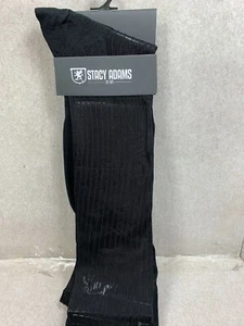 NEW ONE PAIRS STACY ADAMS OVER THE CALF SLICk SILKY RIBBED MEN'S DRESS SOCKS - Picture 1 of 12
