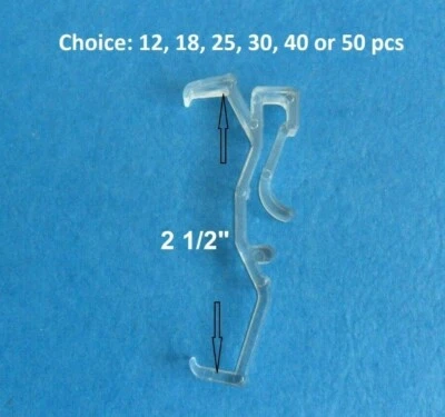 12-50 piezas clips de cenefa transparentes de 2 1/2 pulgadas para persianas de ventana de imitación y madera de 2,5" Foto 1 de 3