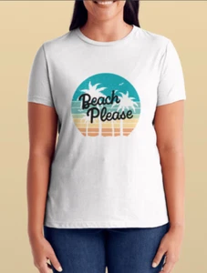Beach Please Funny Cruise Shirt Cruise T-Shirt Cute Vacation Sarcastic T-shirt - Picture 1 of 2