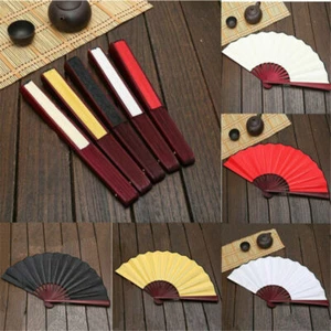 1pc Chinese Kung Fu Tai Chi Held Fans Dance Folding Hand Fan Red Black White - Picture 1 of 12