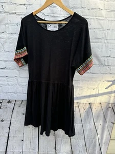  Vestido negro Pitusa mangas bordadas talla única  - Imagen 1 de 9