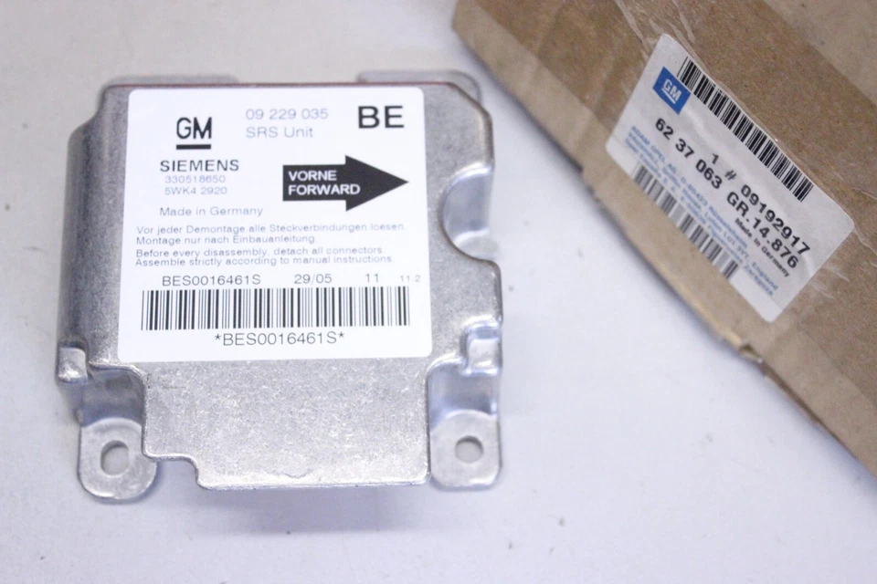 ORIGINAL OPEL  Omega B Omega B Caravan Steuergerät Airbag 09192917 - Immagine 1 di 1