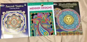 New Age Coloring Book Lot – Sacred Yantra, Mystical Mandala, Mehndi Designs - Imagen 1 de 5