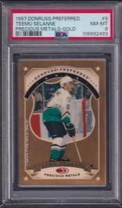 TEEMU SELANNE - 1997 Donruss Preferred Precious Metals ORO #9, PSA 8 - Imagen 1 de 1