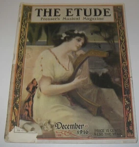 The Etude December 1916 Presser's Musical Magazine Piano Teacher Sheet Music - Picture 1 of 5