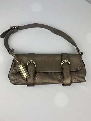 Kenneth Cole Reaction Gold Leather Handbag  Purse Double Handle EUC - Image 1 of 4