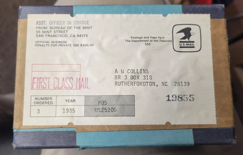1985 US Proof (3) Sets Unopened Box Cover