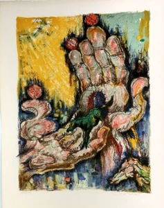 BILDENDE KUNST LITHOGRAPHIE "LE MANS" MIT SIGNIERT - Bild 1 von 3