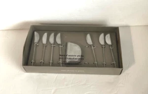 Pier 1 HORS-D’OEUVRE 7 Metal Picks & 1 Metal Holder NEW! - Picture 1 of 1