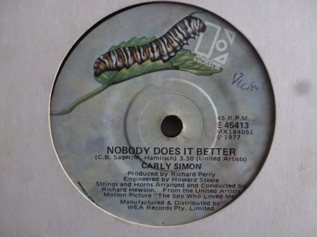 *CARLY SIMON "Nobody does it better / After the storm"  7"Vinyl Record 45rpm - image 1 of 1