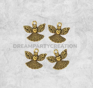 3/4" Small GOLD ANGEL HEART Design Metal Charms Choose Package Amount - Picture 1 of 1