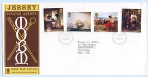Jersey 1971 First Day Cover Famous Artists Complete Set #57-60 Art Ships - Picture 1 of 1