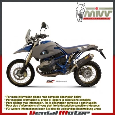 Silenciador de escape Mivv ovalado de fibra de carbono para BMW HP2 Enduro 2005 > 2009 Foto 1 de 4