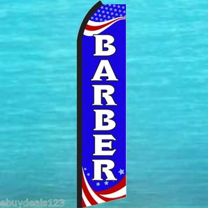 BANDERA DE PLUMAS ALETEADO BARBERO RWB Swooper Vertical Publicidad Letrero Arco Banner - Imagen 1 de 5