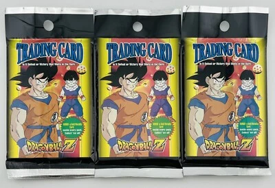 3x DBZ ARTBOX SERIES 2 DRAGON BALL Z 1998 VINTAGE BOOSTER PACK GOLD METALLIC - Image 1 of 2