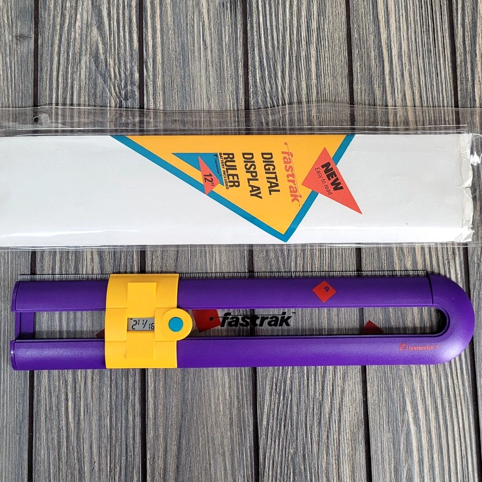 Pantalla digital Fastrak de la década de 1980 regla deslizante 16ths púrpura Homestar vintage Foto 1 de 4