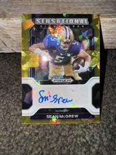 Sean McGrew 2022 Panini Prizm Draft Picks Gold Cracked Ice Auto SS-SMC Huskies