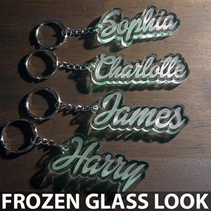⭐⭐⭐⭐⭐ Personalised FROZEN KEYRING KEYCHAIN GIFT ANY NAME SCHOOL BAG TAG WORD - Picture 1 of 10
