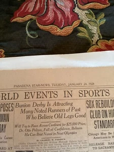 1928 Pasadena News Pages Baseball & Sports Stories w/ Briggs Cartoon - Picture 1 of 13
