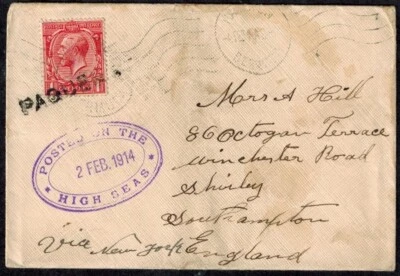 Бермудские острова 1914 Paquebot Обложка с PAQUEBOT ЧЕРНЫЙ И РАЗМЕЩЕН В ОТКРЫТОМ МОРЕ Овальный - Изображение 1 из 4