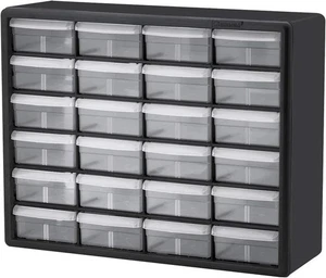 24-Drawer Plastic Small Parts Storage Cabinet Organizer Box for Hardware Craft - Picture 1 of 7