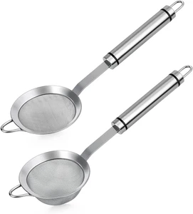 Set 2 colini da tè a rete fine da 3 pollici in acciaio inox 304 con manico - Foto 1 di 8