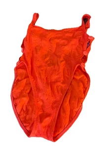 Vintage Azul Ladies Swimsuit Size 12 USA Orange Open Sides - Picture 1 of 7