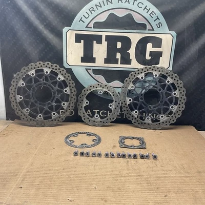 Juego de rotores de freno/herrajes 11-15 Kawasaki Ninja ZX10R 41080-0211/41080-0159-5C Foto 1 de 4