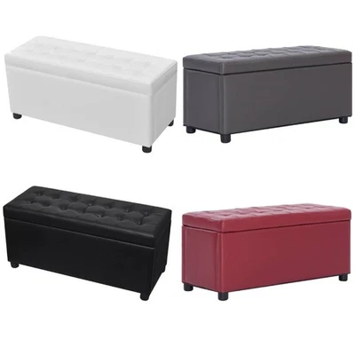 Sitzhocker Sitzbank Ottoman mit Stauraum Aufbewahrungsbox Flurbank Leder Box NEU - Bild 1 von 4