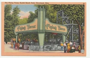 Flying Turns Euclid Beach Amusement Park~Cleveland,OH,Ohio Postcard - Picture 1 of 2