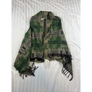 Poncho Suéter Chaleco Primo Earl Talla Única Western Boho Algodón Estampado Azteca EE. UU. - Imagen 1 de 8