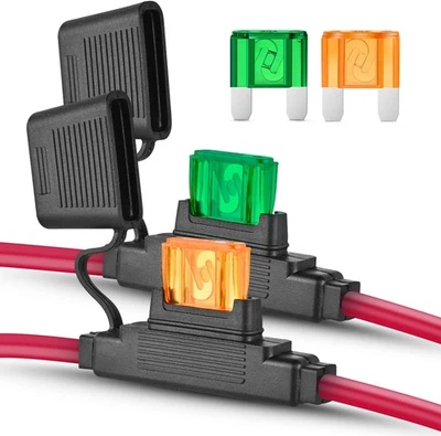 Portafusibles Maxi en Línea Nilight 2 PIEZAS Calibre 10 AWG Chapado en Estaño Cobre 12V Soporte  Foto 1 de 4