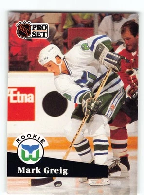 Mark Greig 1991 Hartford Whalers Rookie Card - Image 1 of 2